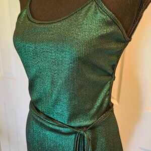 Shimmery Forest Green Club Clubbing Dress Sz M Slender Fit